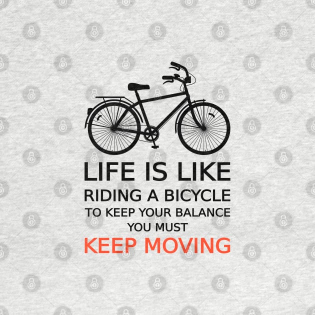 life is like riding a bicycle, text design, word art by beakraus